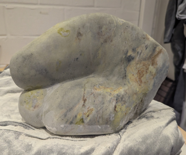 a sculpture depicting abstract shapes