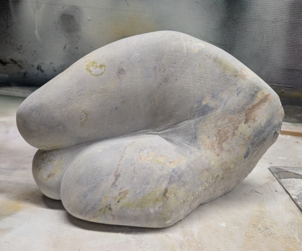 a sculpture depicting abstract shapes