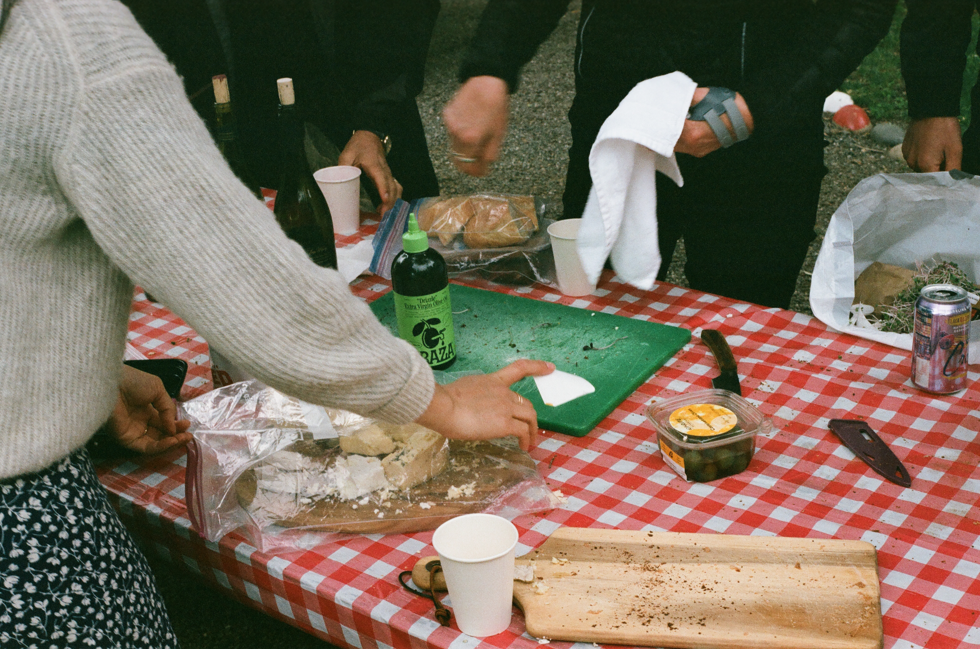 a 35mm photo of a picnic
